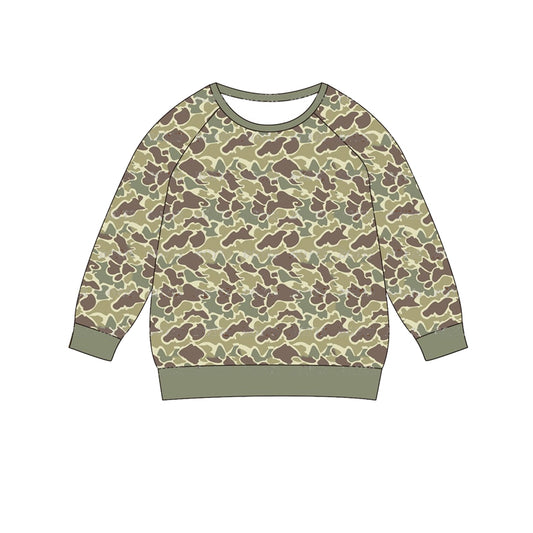 Baby Boys Clothes Tops Green Camo Long Sleeve Tee Shirts Tops Preorder BT0883