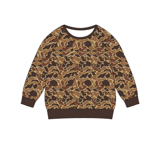 Baby Boys Clothes Brown Camo Long Sleeve Tee Shirts Tops Preorder BT0884