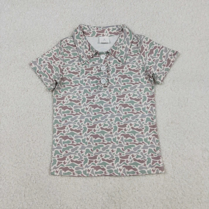 Sibling Baby Boys Short Sleeve Southern Camo Button Polo Shirts Tops