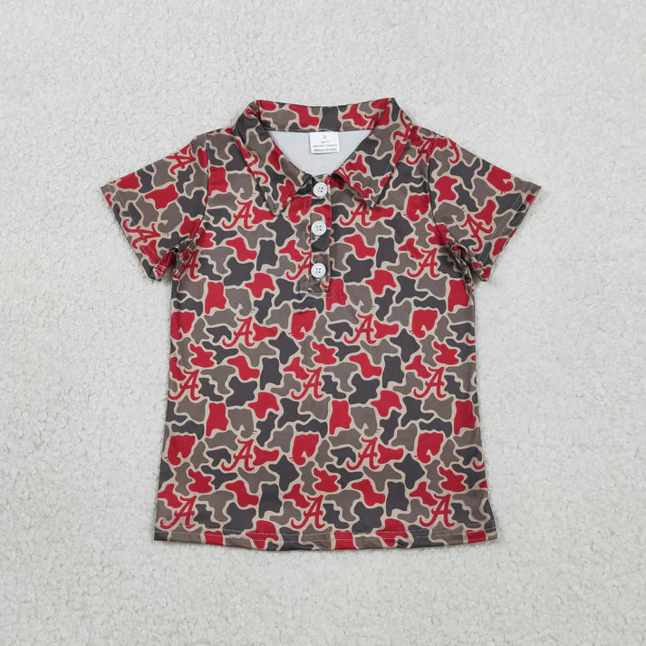 Sibling Baby Boys Short Sleeve Southern Camo Team Button Polo Shirts Top