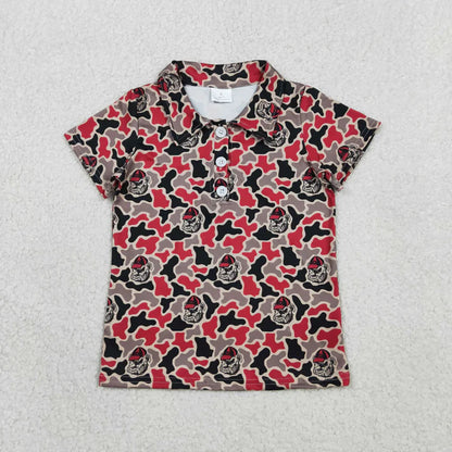 Sibling Baby Boys Short Sleeve Southern Camo Team Button Polo Shirts Top
