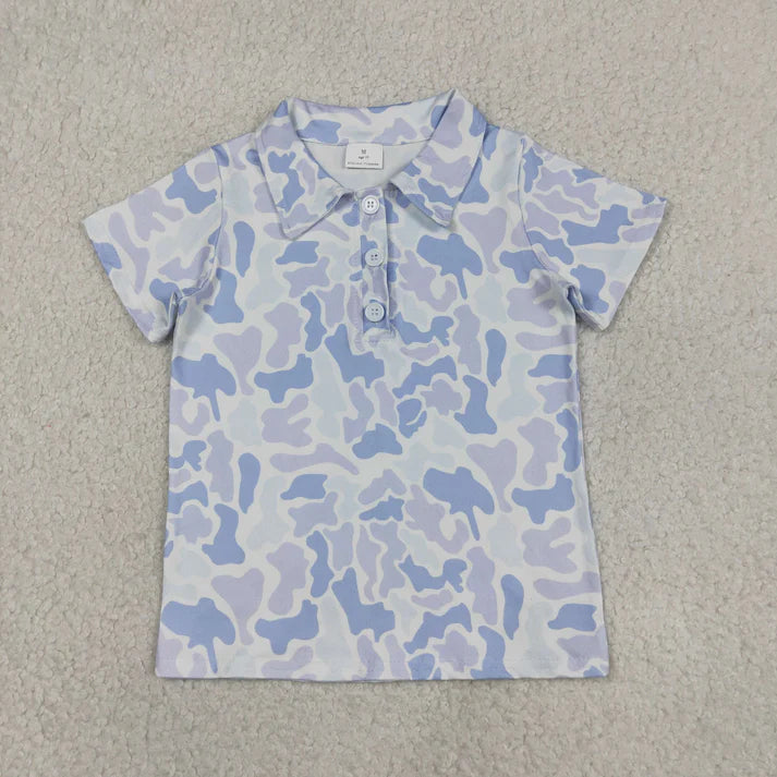 Sibling Baby Boys Short Sleeve Southern Camo Button Polo Shirts Tops