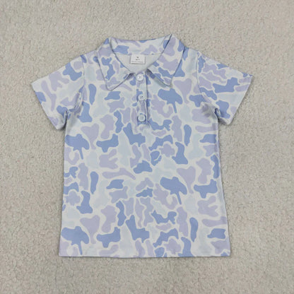 Sibling Baby Boys Short Sleeve Southern Camo Button Polo Shirts Tops