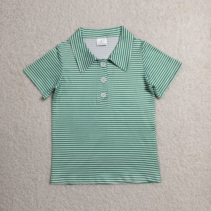 Sibling Baby Boys Short Sleeve Colorful Stripe Button Polo Shirts Tops