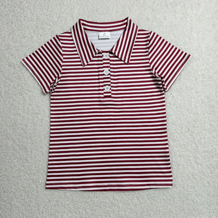 Sibling Baby Boys Short Sleeve Colorful Stripe Button Polo Shirts Tops