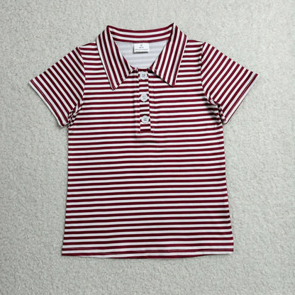 Sibling Baby Boys Short Sleeve Colorful Stripe Button Polo Shirts Tops