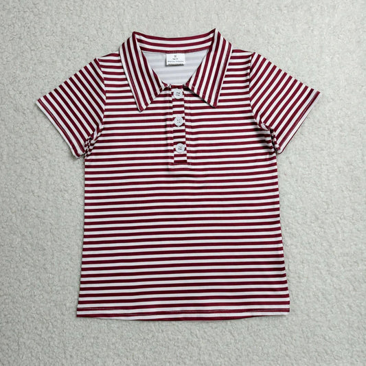 Sibling Baby Boys Short Sleeve Colorful Stripe Button Polo Shirts Tops