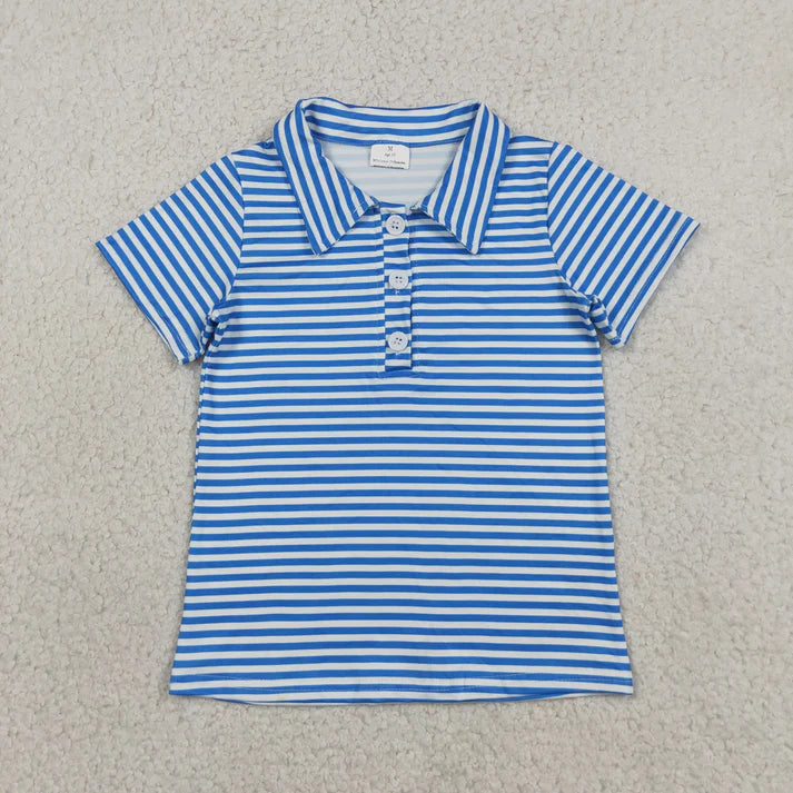 Sibling Baby Boys Short Sleeve Colorful Stripe Button Polo Shirts Tops
