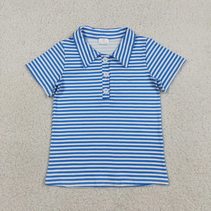 Sibling Baby Boys Short Sleeve Colorful Stripe Button Polo Shirts Tops