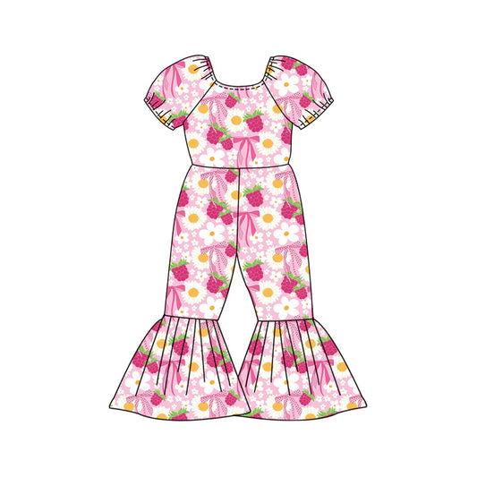 Preorder (moq 5)Baby Girls Daisy Flowers Grape Bell Bottom Pant Jumpsuits 12.27