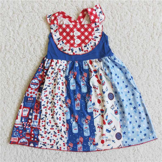 Hot Sale Baby Girl Dress Short Sleeve Fashion Girl Dresses C7-21