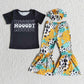 Baby Girls Clothes Short Sleeve Bell Pants Sets with Bow E8-3
