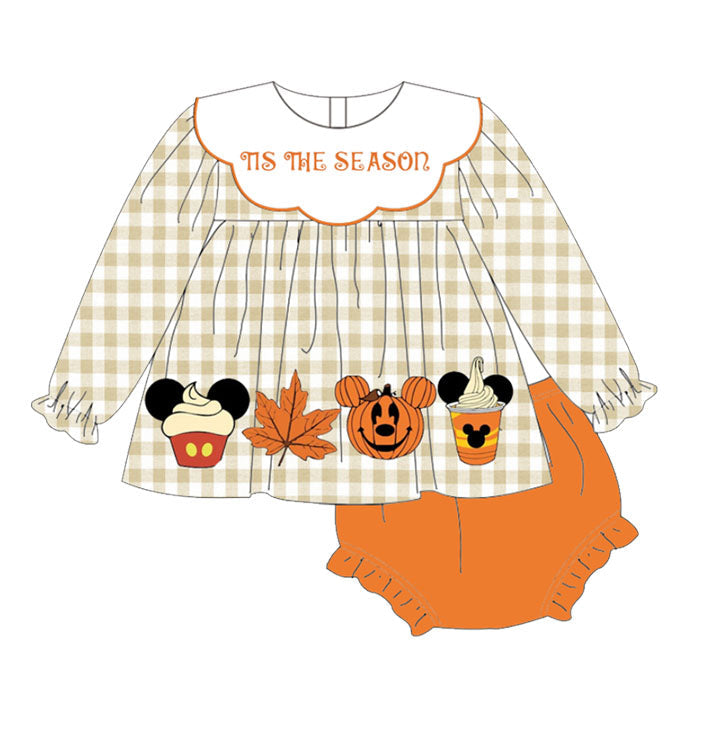 Baby Girls Clothes Halloween Cartoon Tunic Bummie Clothes Sets Preorder GBO0429