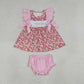 Sibling Embroidery Mama's Girl Flowers Tunic Ruffle Bummies Short Clothes Set Rompers