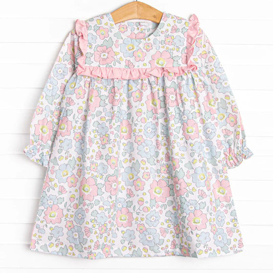 Baby Girls Dress Pink Flowers Knee Length Dresses Preorder GLD0782