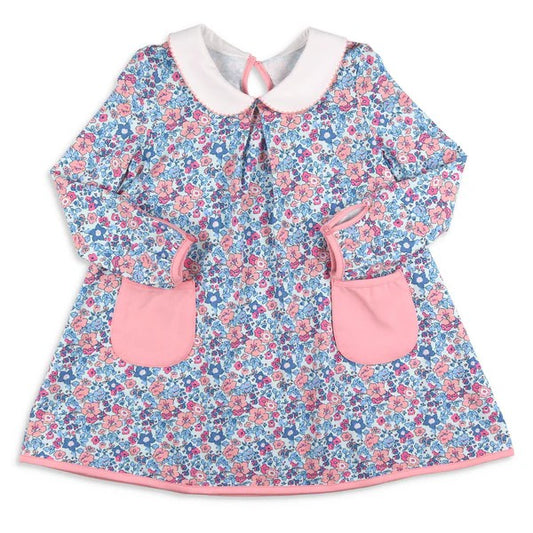 Baby Girls Dress Pink Floral Pockets Knee Length Dresses Preorder GLD0801