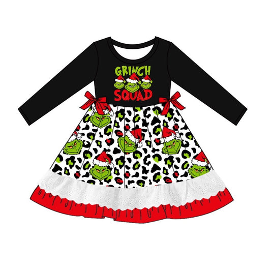 Baby Girls Dress Christmas Long Sleeve Knee Length Dresses Preorder GLD0864