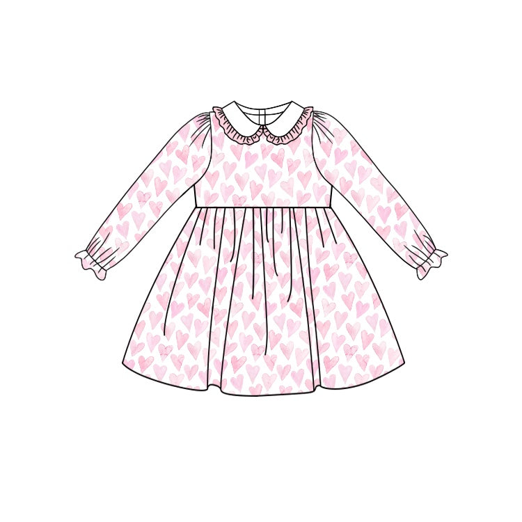 Baby Girls Dress Valentines Pink Knee Length Dresses Preorder GLD0866