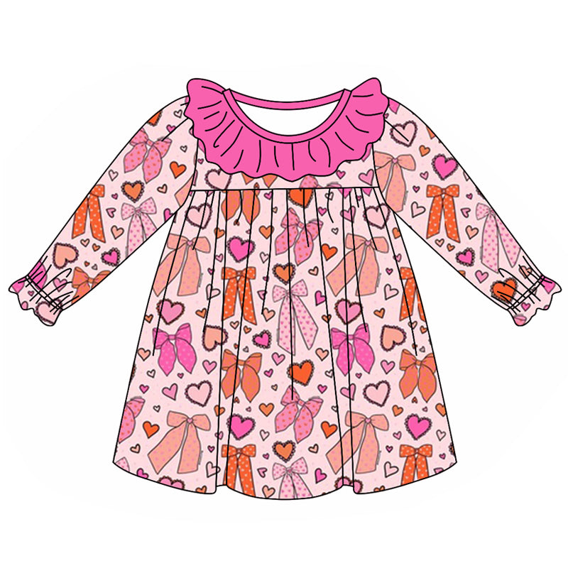 Baby Girls Dress Valentines Hearts Knee Length Dresses Preorder GLD0879