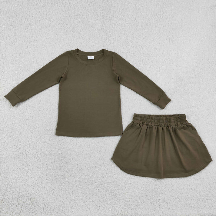 Sibling Baby Girls Long Sleeve Shirts Top Skirt Short Cotton Clothes Sets