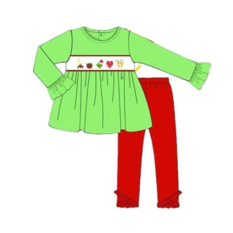 Baby Girls Clothes Christmas Cartoon Tunic Top Legging Outfits Preorder GLP1540