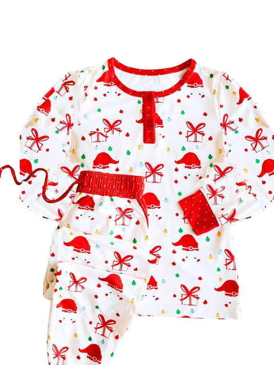 Baby Girls Pajamas Christmas Red Gifts Top Pants Pajamas Sets Preorder GLP1595