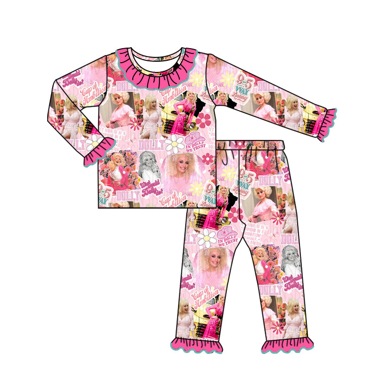 Baby Girls Pajamas Pink Western Top Pants Pajamas Sets Preorder GLP1635