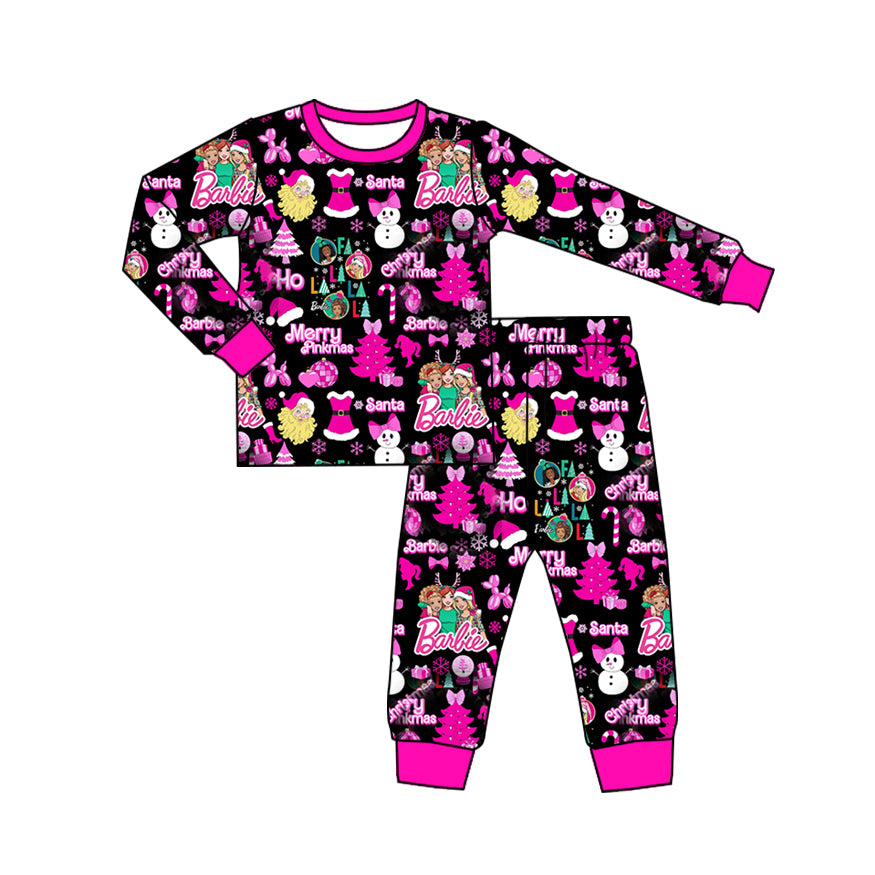 Baby Girls Rompers Christmas Pink Tree Shirt Pants Pajamas Sets Preorder GLP1645