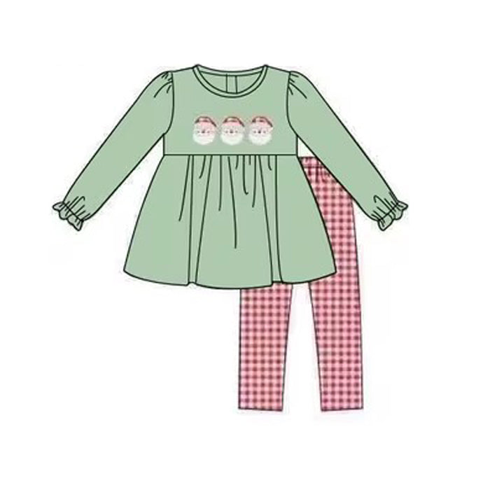 Boutique Baby Girls Clothes Christmas Tunic Tops Ruffle Pants Sets Preorder GLP1687