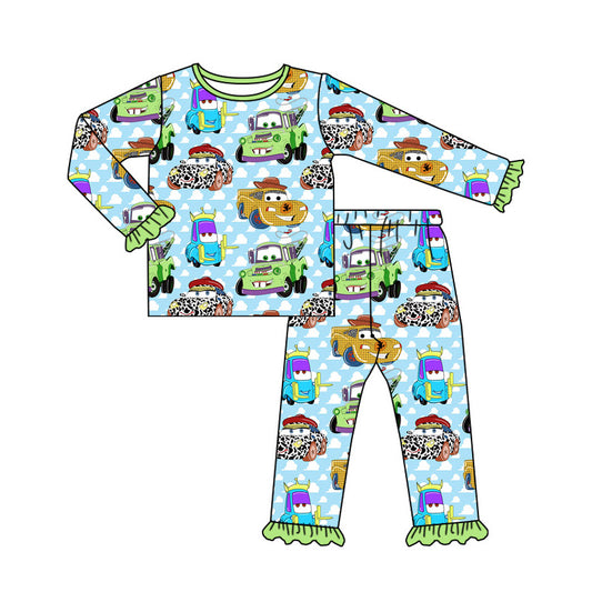 Baby Girls Pajamas Cars Long Sleeve Top Pants Pajamas Sets Preorder GLP1724