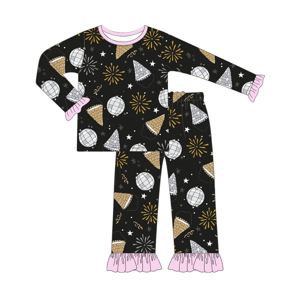 Baby Girls Pajamas Happy New Year Top Pants Pajamas Sets Preorder GLP1742