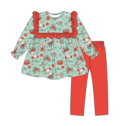 Baby Girls Clothes Christmas Tunic Top Legging Sets Preorder GLP1747