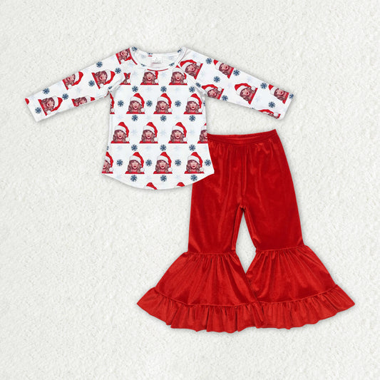 Baby Girls Clothes Christmas Long Sleeve Tops Bell Pants Sets GLP1842