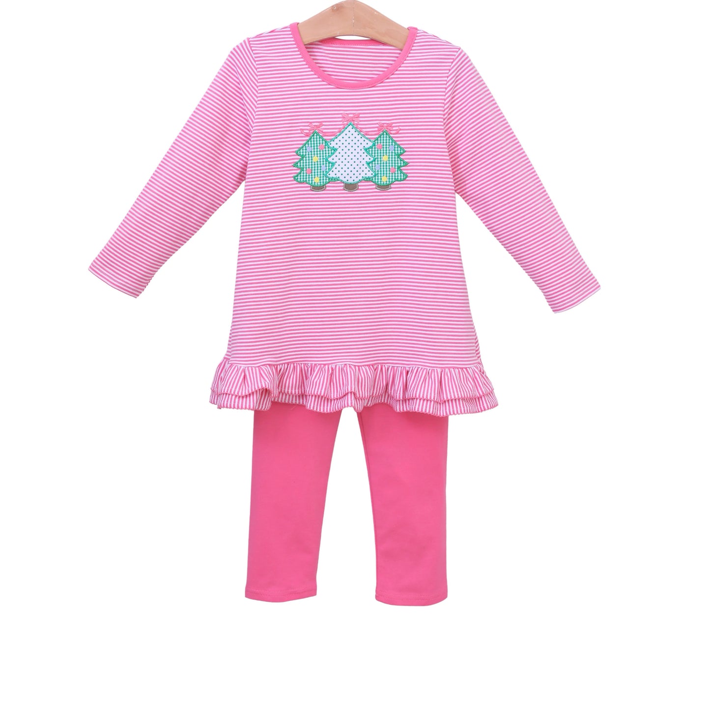 Baby Girls Clothes Christmas Tree Pink Top Legging Outfits Preorder GLP1863