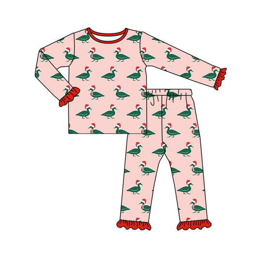 Baby Girls Pajamas Christmas Ducks Shirt Pants Pajamas Sets Preorder GLP1892