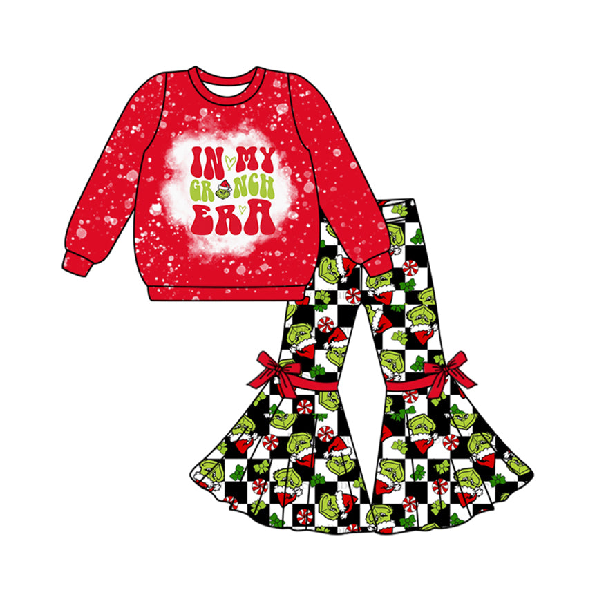 Baby Girls Clothes Christmas Long Sleeve Tops Bell Pants Sets Preorder GLP1902