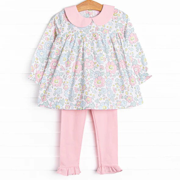 Baby Girls Clothes Flower Long Sleeve Tunic Tops Ruffle Pants Sets Preorder GLP1930