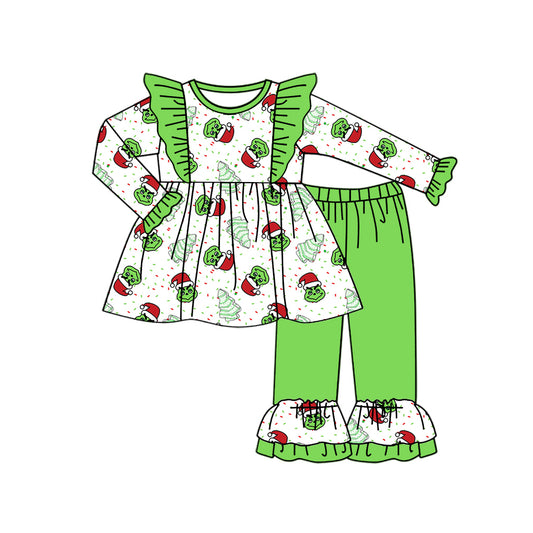 Baby Girls Clothes Christmas Tunic Tops Ruffle Pants Sets Preorder GLP1933