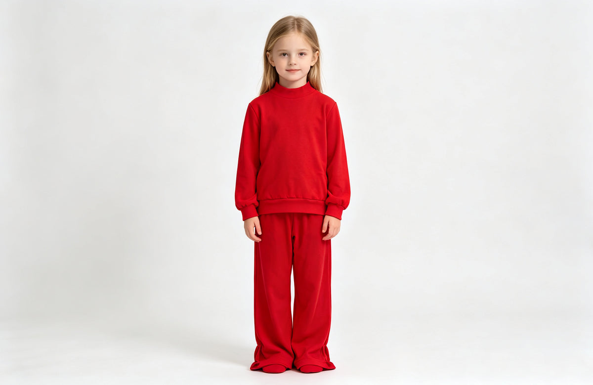 Baby Girls Maroon Top Pockets Flare Pant Fall Pajamas Clothes Sets Preorder GLP3413