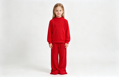 Baby Girls Maroon Top Pockets Flare Pant Fall Pajamas Clothes Sets Preorder GLP3413