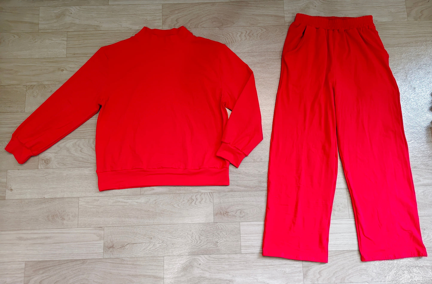 Preorder Adult Women Red Top Flare Pants Fall Pajamas Clothes Sets GLP3417