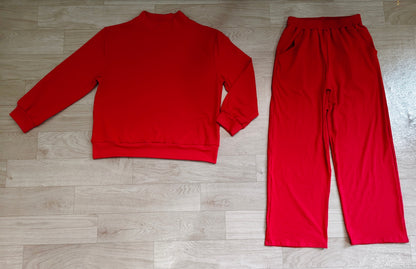 Adult Women Clothes Maroon Top Flare Pants Fall Pajamas Clothes Sets Preorder GLP3418
