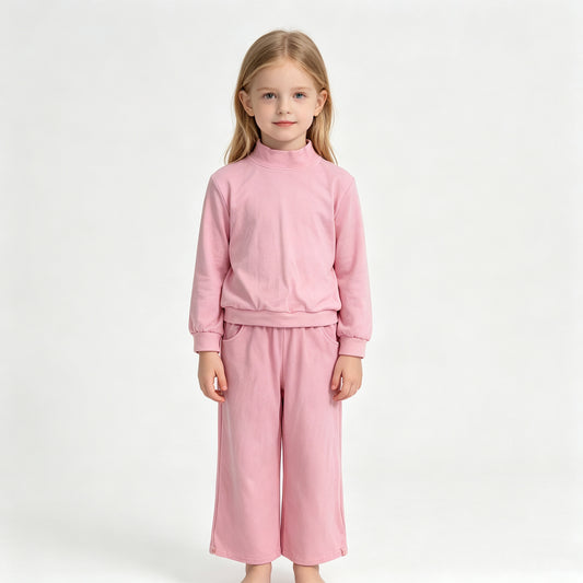 Baby Girls Lavender Long Sleeve Shirt Top Pockets Flare Pant Clothes Set Preorder GLP3470