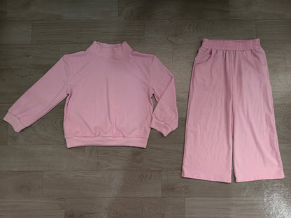 Baby Girls Lavender Long Sleeve Shirt Top Pockets Flare Pant Clothes Set Preorder GLP3470
