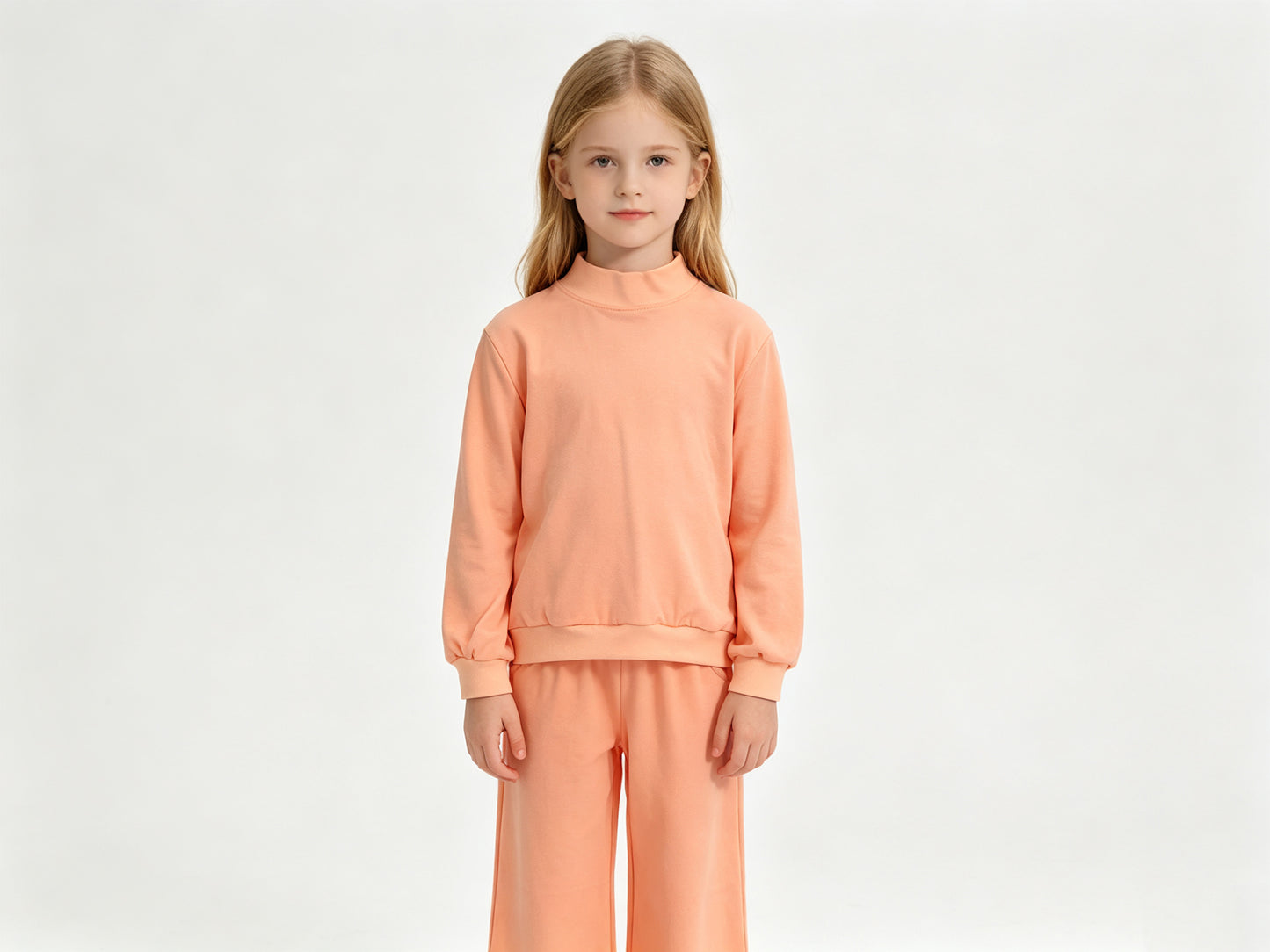 Baby Girls Peach Long Sleeve Shirt Top Pockets Flare Pant Clothes Set Preorder GLP3471