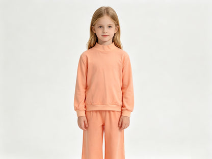 Baby Girls Peach Long Sleeve Shirt Top Pockets Flare Pant Clothes Set Preorder GLP3471
