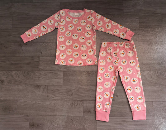 Baby Girls Pajamas Pink Snowmen Top Pants Christmas Pajamas Sets Preorder GLP3543