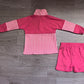 Baby Girls Pink Stripe Zip Pullovers Shorts Yoga Active Clothes Sets Preorder GLS0106