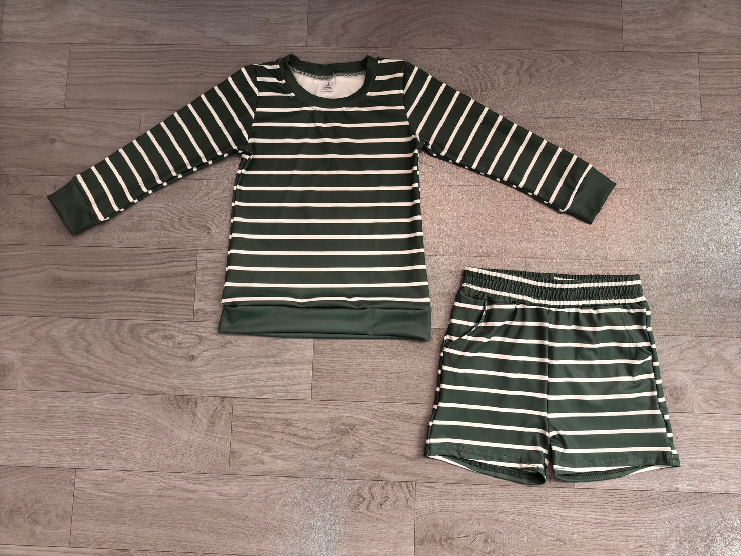 Baby Girls Clothes Dark Green Shirt Top Short Yoga Active Clothes Set Preorder GLS0128