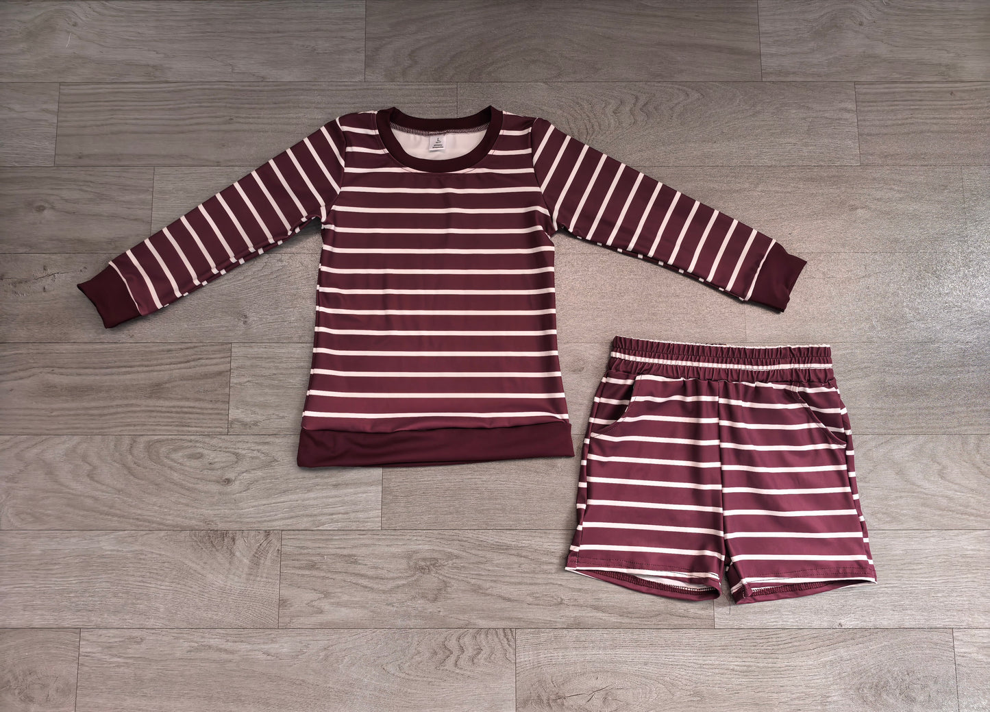 Baby Girls Clothes Maroon Shirt Top Short Yoga Active Clothes Set Preorder GLS0130